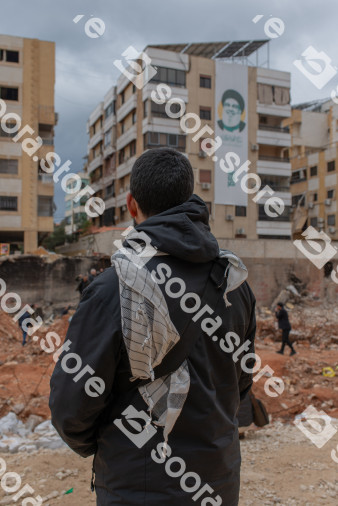 Visitor at Nasrallah's Assassination Site