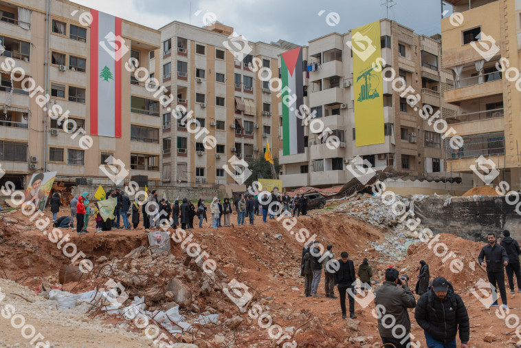 Visitors at Nasrallah's Assassination Site