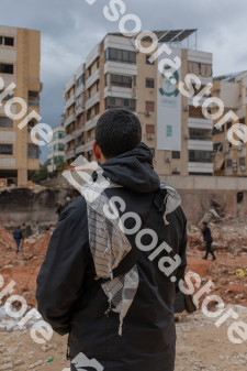 Visitor at Nasrallah's Assassination Site